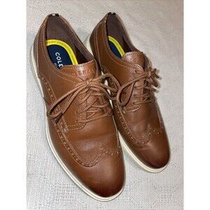 Cole Haan Grand+ Men’s Athleisure Wingtips Size 8.5 W Brown Leather Comfort